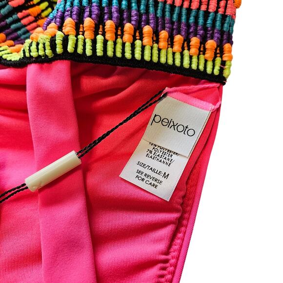 Peixoto Womens Charlie Textured Hot Neon Pink Tribal Swim Top Size Medium NWT - Picture 6 of 11